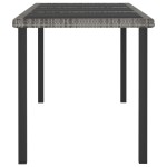 vidaXL Set mobilier de masă pentru grădină, 9 piese, gri, poliratan