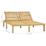 vidaXL Șezlong dublu cu perne gri taupe, lemn de pin tratat vidaXL Șezlong dublu cu perne gri taupe, lemn de pin tratat