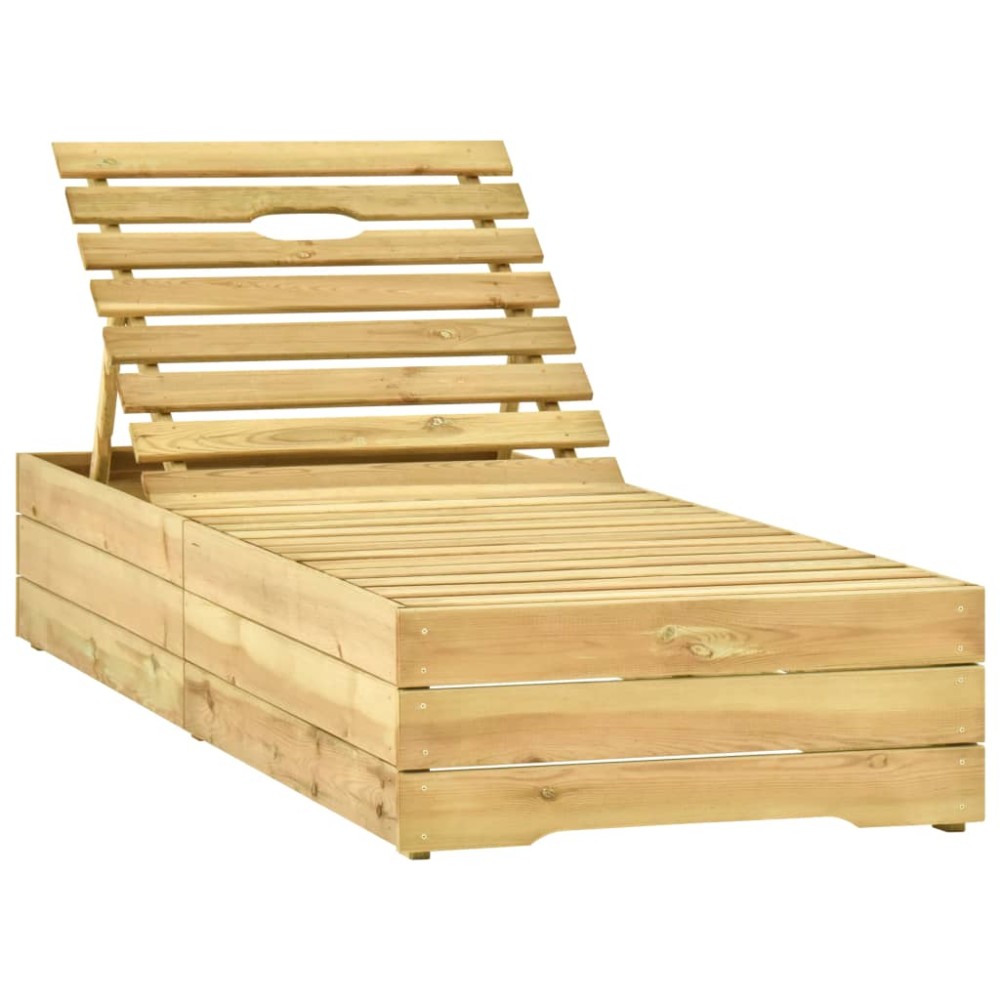 vidaXL Șezlong cu pernă taupe, lemn de pin tratat