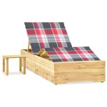vidaXL Șezlong de grădină cu masă și pernă, lemn de pin tratat vidaXL Șezlong de grădină cu masă și pernă, lemn de pin tratat