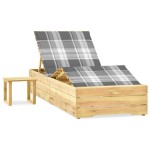 vidaXL Șezlong de grădină cu masă și pernă, lemn de pin tratat vidaXL Șezlong de grădină cu masă și pernă, lemn de pin tratat