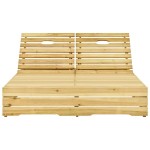 vidaXL Șezlong dublu și perne albastru regal lemn de pin tratat vidaXL Șezlong dublu și perne albastru regal lemn de pin tratat