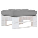 vidaXL Otoman din paleți de grădină, alb, lemn de pin tratat