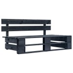 vidaXL Canapea de mijloc de grădină din paleți, negru, lemn pin tratat vidaXL Canapea de mijloc de grădină din paleți, negru, lemn pin tratat