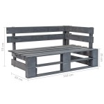 vidaXL Canapea de colț din paleți de grădină gri lemn pin impregnat vidaXL Canapea de colț din paleți de grădină gri lemn pin impregnat