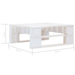 vidaXL Set mobilier din paleți cu perne, 4 piese, alb, lemn pin tratat