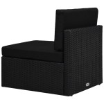 vidaXL Set mobilier de grădină, 6 piese, negru, poliratan