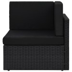vidaXL Set mobilier de grădină, 6 piese, negru, poliratan
