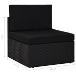 vidaXL Set mobilier de grădină, 5 piese, negru, poliratan vidaXL Set mobilier de grădină, 5 piese, negru, poliratan