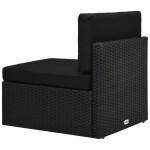 vidaXL Set mobilier de grădină, 6 piese, negru, poliratan