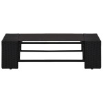 vidaXL Set mobilier de grădină, 6 piese, negru, poliratan