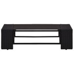 vidaXL Set mobilier de grădină, 8 piese, negru, poliratan