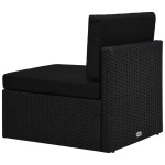 vidaXL Set mobilier de grădină, 9 piese, negru, poliratan vidaXL Set mobilier de grădină, 9 piese, negru, poliratan