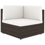vidaXL Set mobilier de grădină cu perne, 8 piese, maro, poliratan vidaXL Set mobilier de grădină cu perne, 8 piese, maro, poliratan