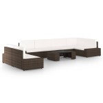 vidaXL Set mobilier de grădină cu perne, 8 piese, maro, poliratan vidaXL Set mobilier de grădină cu perne, 8 piese, maro, poliratan