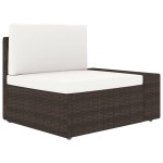 vidaXL Set mobilier de grădină cu perne, 9 piese, maro, poliratan