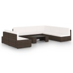 vidaXL Set mobilier de grădină cu perne, 8 piese, maro, poliratan vidaXL Set mobilier de grădină cu perne, 8 piese, maro, poliratan
