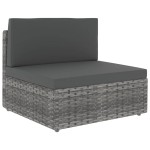 vidaXL Set mobilier de grădină cu perne, 8 piese, gri, poliratan vidaXL Set mobilier de grădină cu perne, 8 piese, gri, poliratan