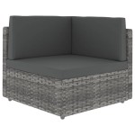 vidaXL Set mobilier de grădină cu perne, 8 piese, gri, poliratan vidaXL Set mobilier de grădină cu perne, 8 piese, gri, poliratan