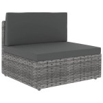vidaXL Set mobilier de grădină cu perne, 9 piese, gri, poliratan vidaXL Set mobilier de grădină cu perne, 9 piese, gri, poliratan