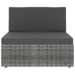 vidaXL Set mobilier de grădină cu perne, 9 piese, gri, poliratan vidaXL Set mobilier de grădină cu perne, 9 piese, gri, poliratan
