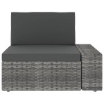vidaXL Set mobilier de grădină cu perne, 9 piese, gri, poliratan vidaXL Set mobilier de grădină cu perne, 9 piese, gri, poliratan