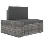 vidaXL Set mobilier de grădină cu perne, 9 piese, gri, poliratan vidaXL Set mobilier de grădină cu perne, 9 piese, gri, poliratan
