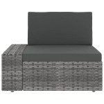 vidaXL Set mobilier de grădină cu perne, 9 piese, gri, poliratan vidaXL Set mobilier de grădină cu perne, 9 piese, gri, poliratan