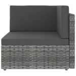 vidaXL Set mobilier de grădină cu perne, 8 piese, gri, poliratan vidaXL Set mobilier de grădină cu perne, 8 piese, gri, poliratan
