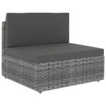 vidaXL Set mobilier de grădină cu perne, 9 piese, gri, poliratan vidaXL Set mobilier de grădină cu perne, 9 piese, gri, poliratan