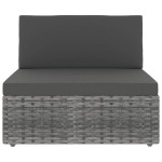 vidaXL Set mobilier de grădină cu perne, 9 piese, gri, poliratan vidaXL Set mobilier de grădină cu perne, 9 piese, gri, poliratan