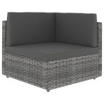 vidaXL Set mobilier de grădină cu perne, 9 piese, gri, poliratan vidaXL Set mobilier de grădină cu perne, 9 piese, gri, poliratan