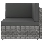 vidaXL Set mobilier de grădină cu perne, 9 piese, gri, poliratan vidaXL Set mobilier de grădină cu perne, 9 piese, gri, poliratan