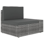 vidaXL Set mobilier de grădină cu perne, 9 piese, gri, poliratan vidaXL Set mobilier de grădină cu perne, 9 piese, gri, poliratan