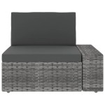 vidaXL Set mobilier de grădină cu perne, 9 piese, gri, poliratan vidaXL Set mobilier de grădină cu perne, 9 piese, gri, poliratan