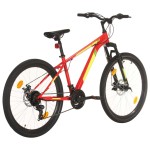 vidaXL Bicicletă montană cu 21 viteze, roată 27,5 inci, roșu, 38 cm vidaXL Bicicletă montană cu 21 viteze, roată 27,5 inci, roșu, 38 cm