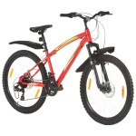vidaXL Bicicletă montană cu 21 viteze, roată 26 inci, 36 cm, roșu vidaXL Bicicletă montană cu 21 viteze, roată 26 inci, 36 cm, roșu