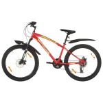 vidaXL Bicicletă montană cu 21 viteze, roată 26 inci, 36 cm, roșu vidaXL Bicicletă montană cu 21 viteze, roată 26 inci, 36 cm, roșu