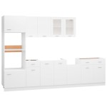 vidaXL Set dulapuri de bucătărie, 7 piese, alb, lemn prelucrat vidaXL Set dulapuri de bucătărie, 7 piese, alb, lemn prelucrat
