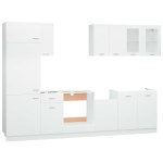 vidaXL Set dulapuri de bucătărie, 8 piese, alb, PAL vidaXL Set dulapuri de bucătărie, 8 piese, alb, PAL
