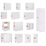 vidaXL Set dulapuri de bucătărie, 14 piese, alb, PAL vidaXL Set dulapuri de bucătărie, 14 piese, alb, PAL
