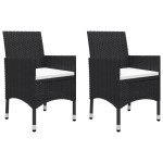 vidaXL Set mobilier de grădină, 3 piese, negru