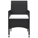 vidaXL Set mobilier de grădină, 3 piese, negru