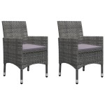 vidaXL Set mobilier de grădină, 3 piese, gri