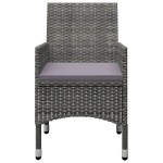 vidaXL Set mobilier de grădină, 3 piese, gri