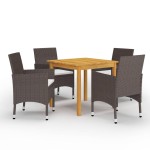 vidaXL Set mobilier de grădină, 5 piese, maro vidaXL Set mobilier de grădină, 5 piese, maro