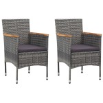 vidaXL Set mobilier de grădină, 3 piese, gri vidaXL Set mobilier de grădină, 3 piese, gri