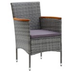 vidaXL Set mobilier de grădină, 3 piese, gri vidaXL Set mobilier de grădină, 3 piese, gri