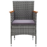 vidaXL Set mobilier de grădină, 3 piese, gri vidaXL Set mobilier de grădină, 3 piese, gri