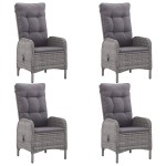 vidaXL Set mobilier de grădină, 5 piese, gri